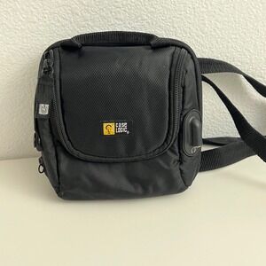Case Logic Black Nylon Compact Crossbody Tech Bag with Headphone Port
